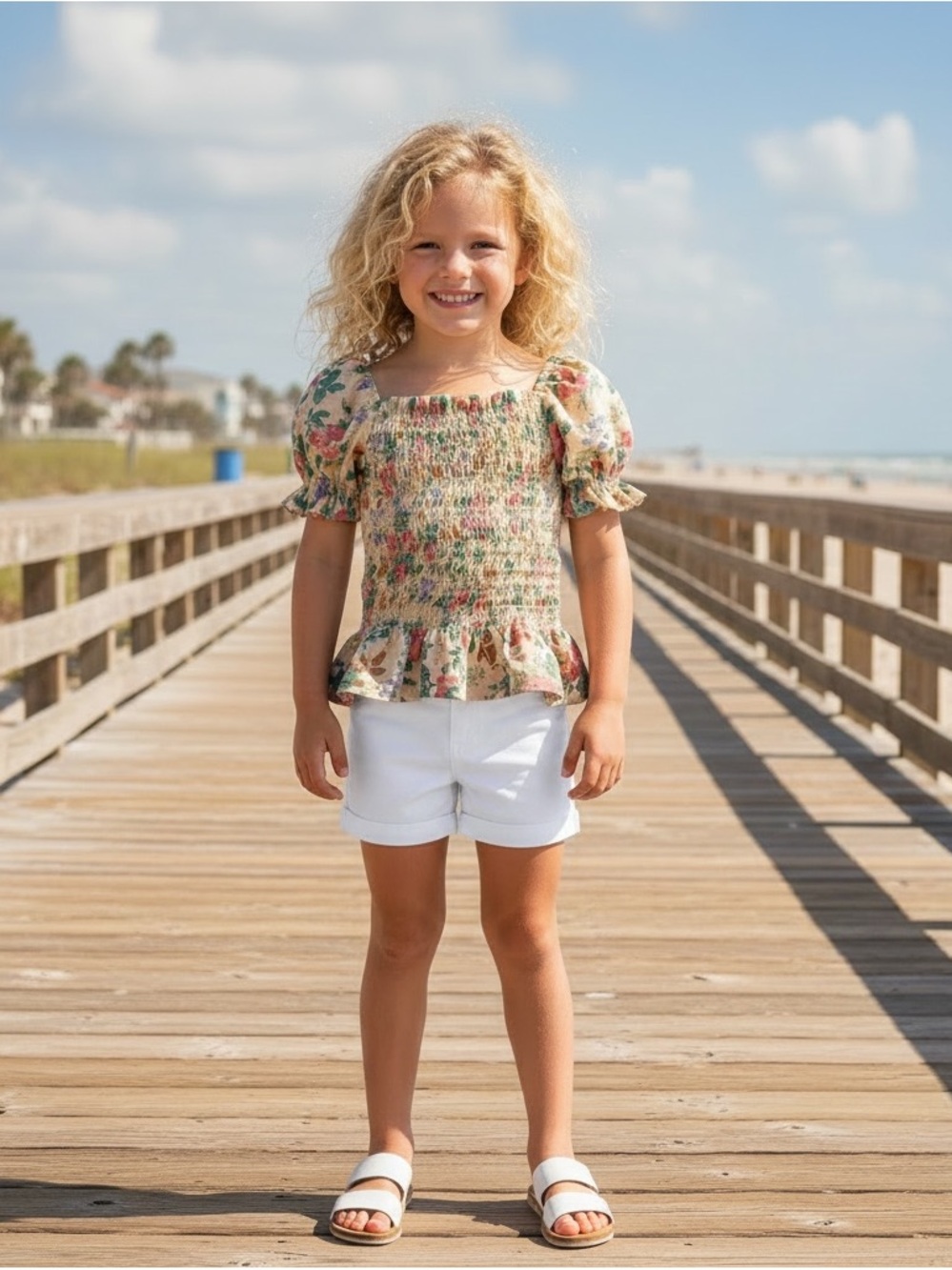 NWT Polo Ralph Lauren Floral Smocked Peplum Top Preppy Classic Summer Vacation